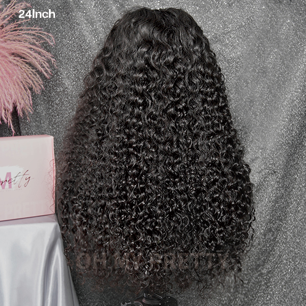 OhMyPretty Wear Go Glueless Water Wave 9x6 Lace Wig M Cap Pre-Bleached Mini Knots Pre-Plucked