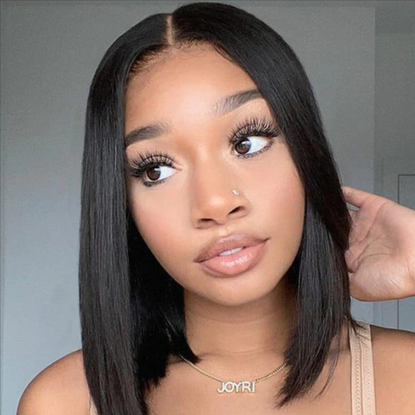 OhMyPretty Wear Go Straight Bob 6x4 HD Lace Glueless Short Wig 100% Human Hair Beginner Friendly