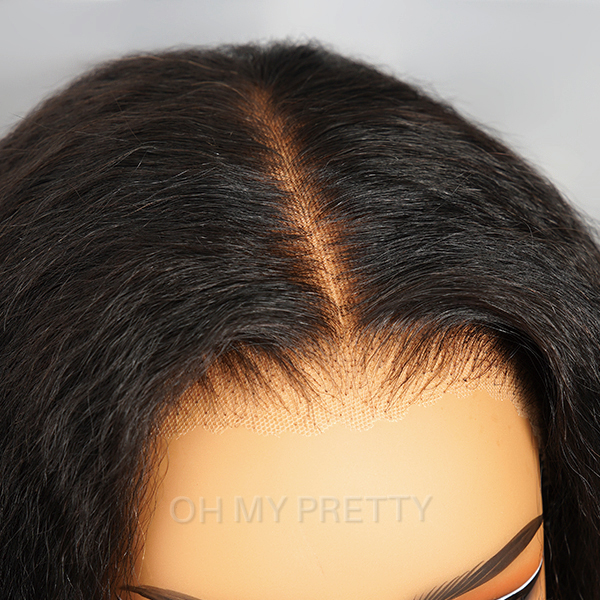 OhMyPretty Wear Go Glueless 9x6 Lace Kinky Straight Wig M Cap Pre Cut Lace with Natural Hairline Mini Knots