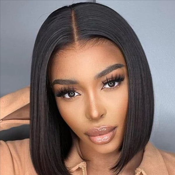 OhMyPretty Wear Go Straight Bob 6x4 HD Lace Glueless Short Wig 100% Human Hair Beginner Friendly