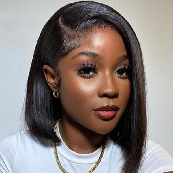 OhMyPretty Wear Go Straight Bob 6x4 HD Lace Glueless Short Wig 100% Human Hair Beginner Friendly