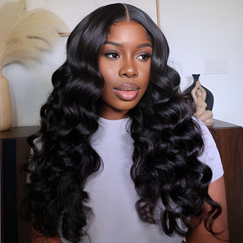 OhMyPretty Wear Go Glueless 9x6 Lace Ocean Wave Wig M Cap Pre-Bleached Tiny Knots Pre-Plucked Natural Hairline Wig 100% Human Hair
