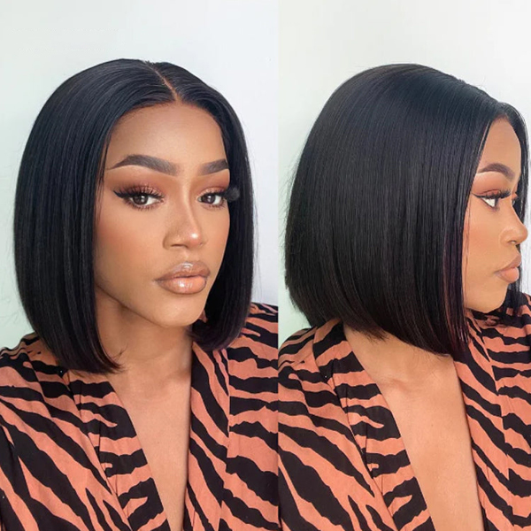 OhMyPretty Straight M-Cap 9x6 Wear Go Glueless Wig Short Bob Wig Mini Knots