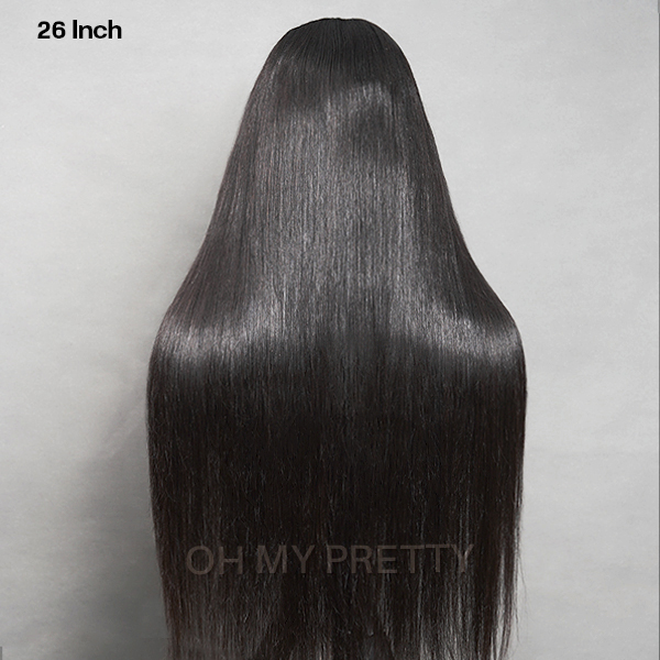 OhMyPretty Wear Go Glueless 9x6 Lace Straight Wig M Cap Super Natural Hairline Silky Human Hair  Mini Knots Pre plucked &Pre Bleached & Pre Cut