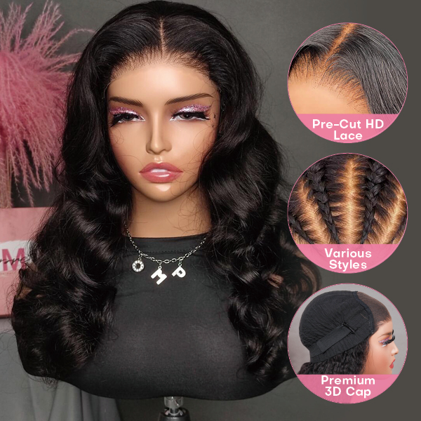 OhMyPretty Wear Go Glueless Ocean Wave 6x4 HD Lace Wig With Pre-plucked Edges