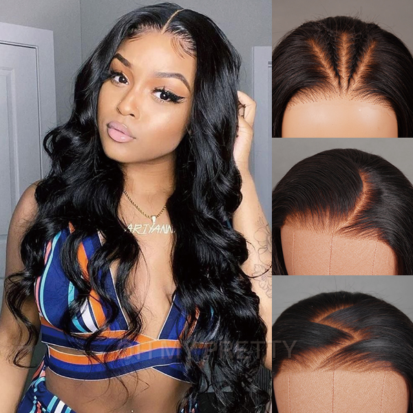 OhMyPretty Bleach Knots Glueless Body Wave Wear Go 6x4 HD Lace Wig With Pre-plucked Edges