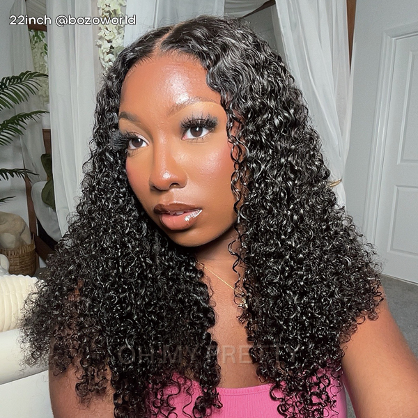 OhMyPretty Wear Go Kinky Curly Glueless 6x4 HD Lace Closure Wig With Pre-plucked Edges