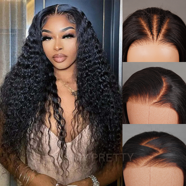 OhMyPretty Bleach Knots Glueless Deep Wave Wear Go 6x4 HD Lace Wig With Pre-plucked Edges