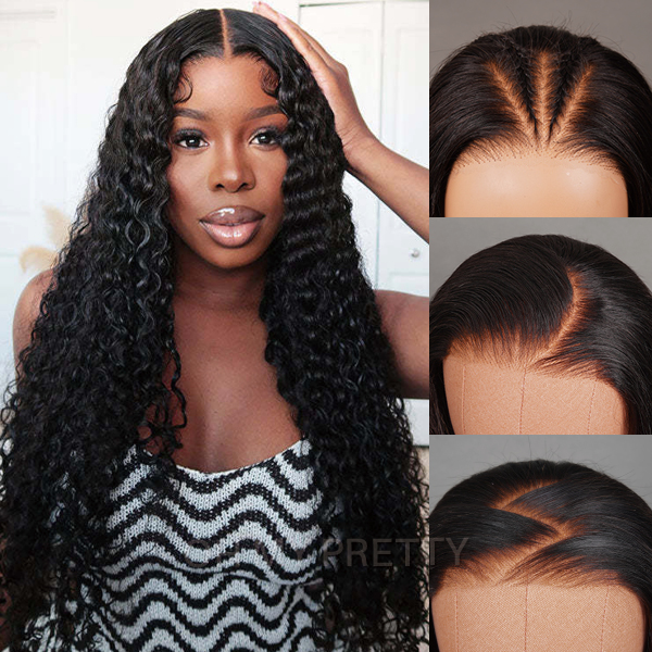 OhMyPretty Bleach Knots Glueless Water Wave Wear Go 6x4 HD Lace Wig With Pre-plucked Edges