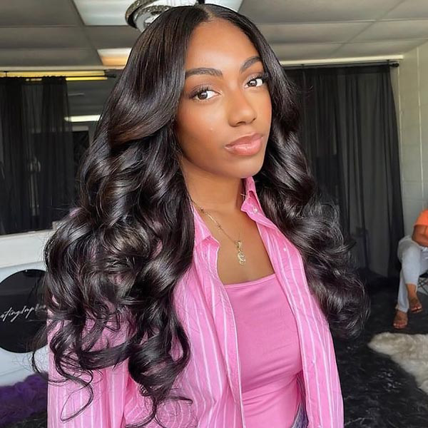 OhMyPretty Bleach Knots Glueless Body Wave Wear Go 6x4 HD Lace Wig With Pre-plucked Edges