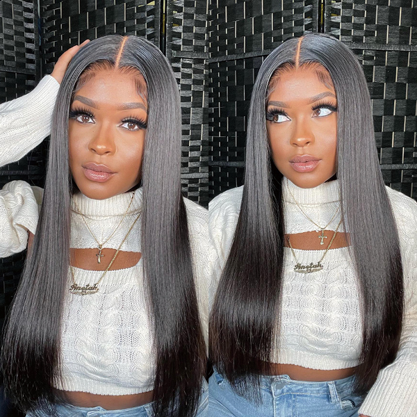 OhMyPretty Bleach Knots Glueless Straight Wear Go 6x4 HD Lace Wig With Pre-plucked Edges