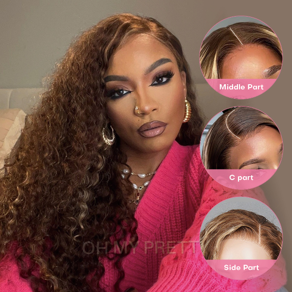 Wear Go Glueless Highlight Brown Deep Wave 6x4 Lace Wig With Pre-plucked Hairline
