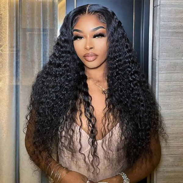 OhMyPretty Bleach Knots Glueless Deep Wave Wear Go 6x4 HD Lace Wig With Pre-plucked Edges
