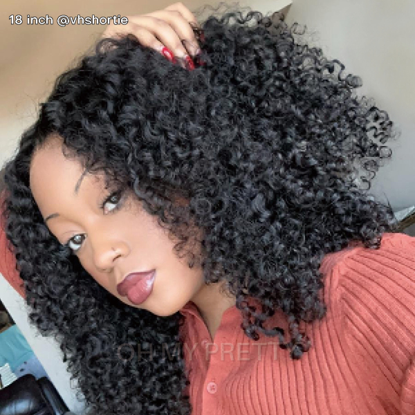 OhMyPretty Bleach Knots Glueless Kinky Curly Wear Go 6x4 HD Lace Wig With Pre-plucked Edges