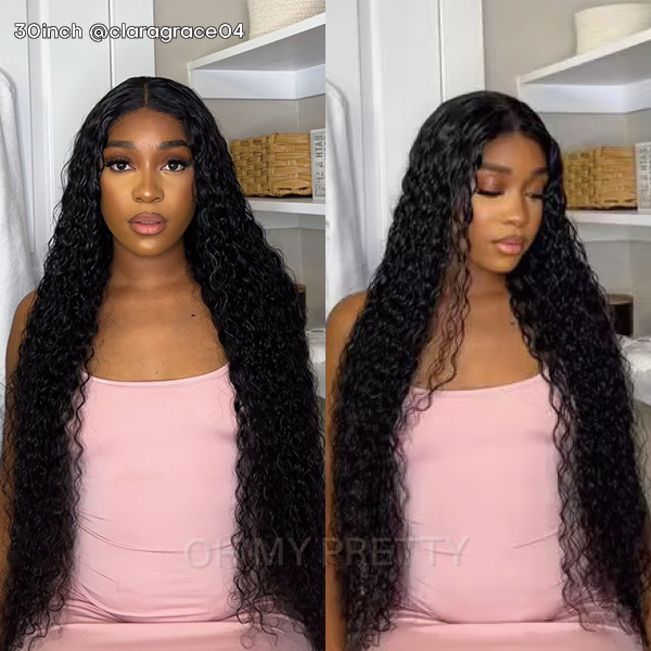 OhMyPretty Glueless Water Wave Wear Go 6X4 HD Lace Wig With Pre-plucked Edges