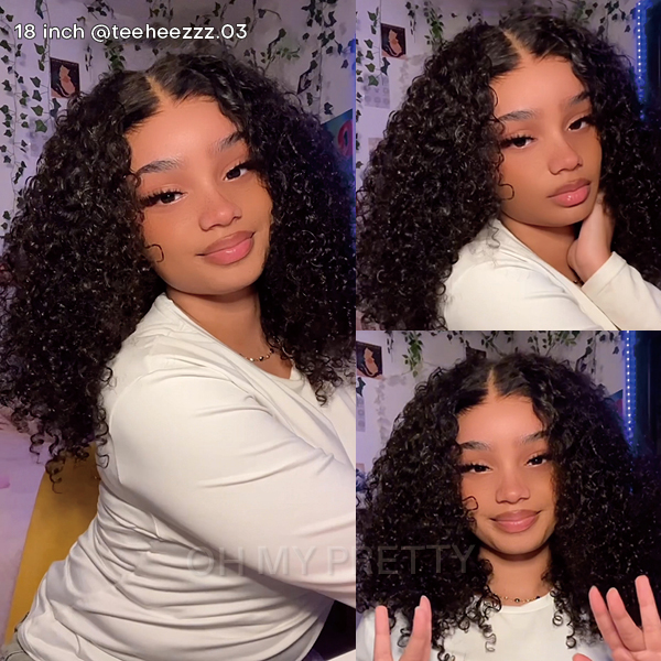 OhMyPretty Wear Go Kinky Curly Glueless 6x4 HD Lace Closure Wig With Pre-plucked Edges