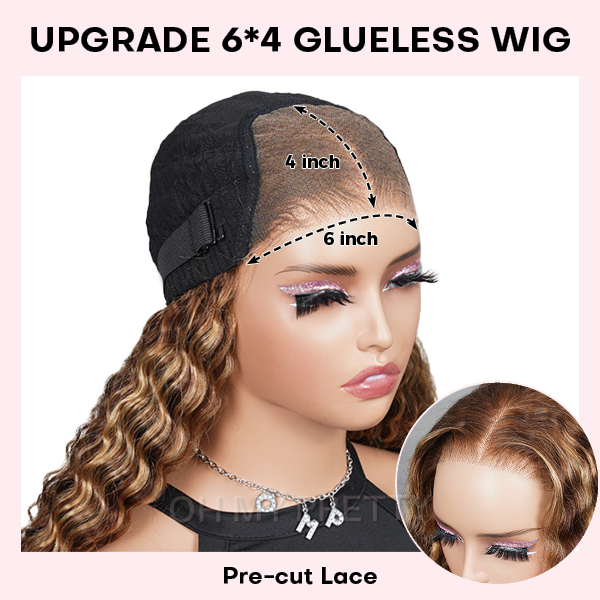 Wear Go Glueless Highlight Brown Deep Wave 6x4 Lace Wig With Pre-plucked Hairline