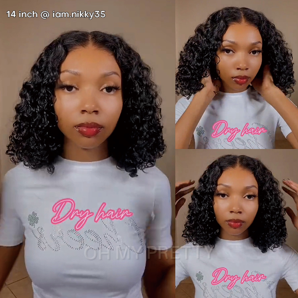 OhMyPretty Bleach Knots Glueless Water Wave Wear Go 6x4 HD Lace Wig With Pre-plucked Edges