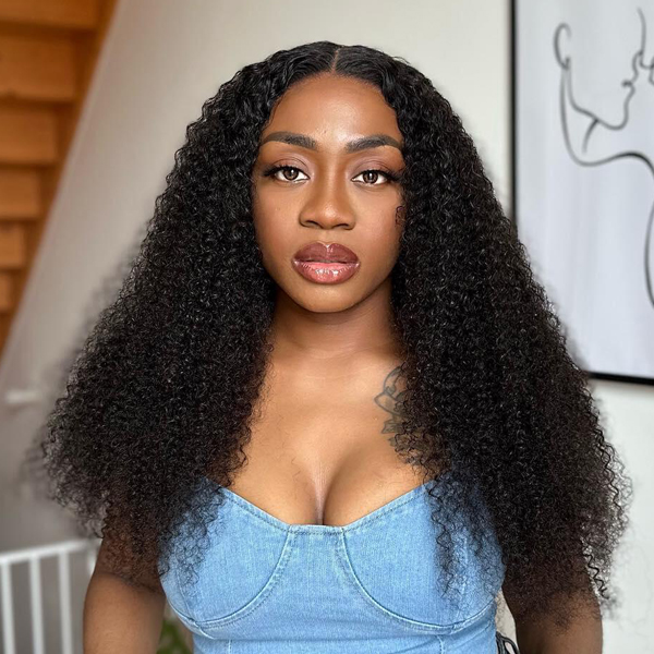 OhMyPretty Wear Go Afro Curl Glueless 6x4 HD Lace Closure Wig With Pre-plucked Edges