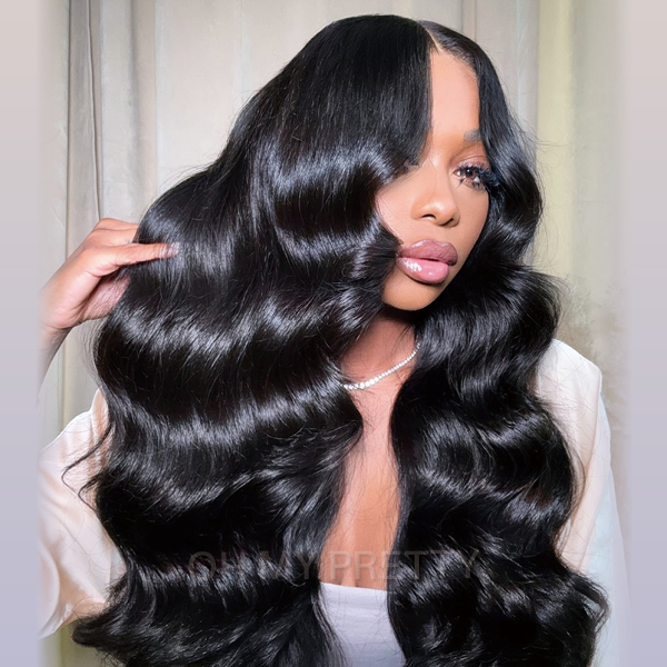 OhMyPretty Wear Go Glueless 9x6 Lace Body Wave Wig M Cap Pre Cut Lace with Natural Hairline Mini Knots
