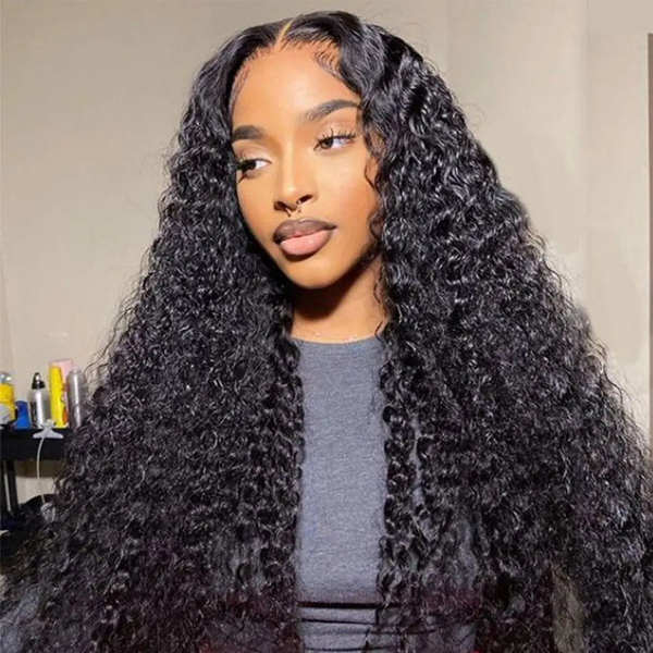 OhMyPretty Bleach Knots Glueless Deep Wave Wear Go 6x4 HD Lace Wig With Pre-plucked Edges