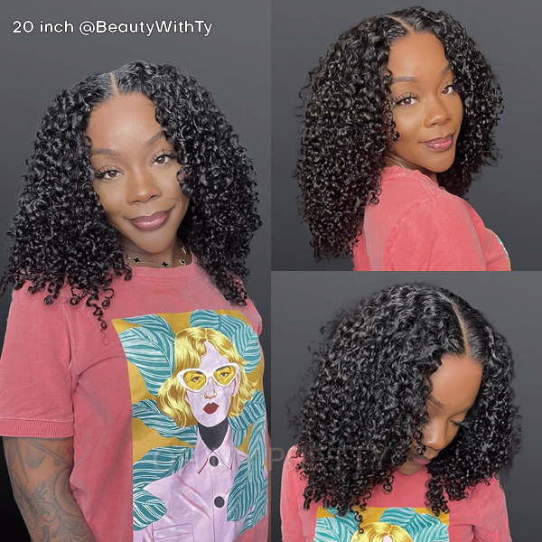 OhMyPretty Wear Go Kinky Curly Glueless 6x4 HD Lace Closure Wig With Pre-plucked Edges