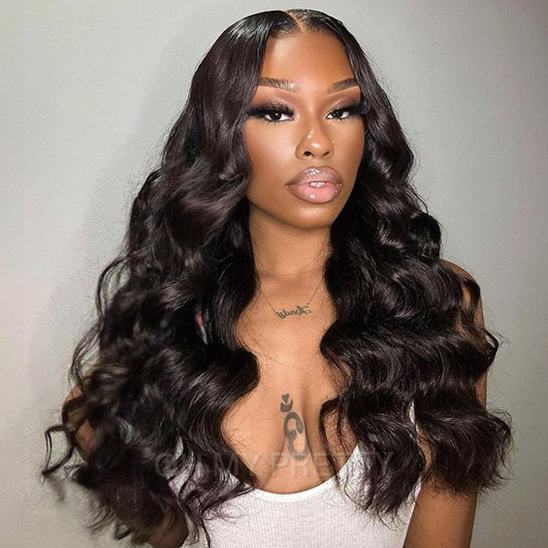 OhMyPretty Wear Go Glueless 9x6 Lace Ocean Wave Wig M Cap Pre-Bleached Tiny Knots Pre-Plucked Natural Hairline Wig 100% Human Hair