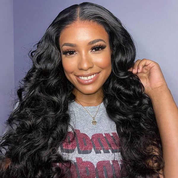 OhMyPretty Wear Go Glueless 9x6 Lace Ocean Wave Wig M Cap Pre-Bleached Tiny Knots Pre-Plucked Natural Hairline Wig 100% Human Hair