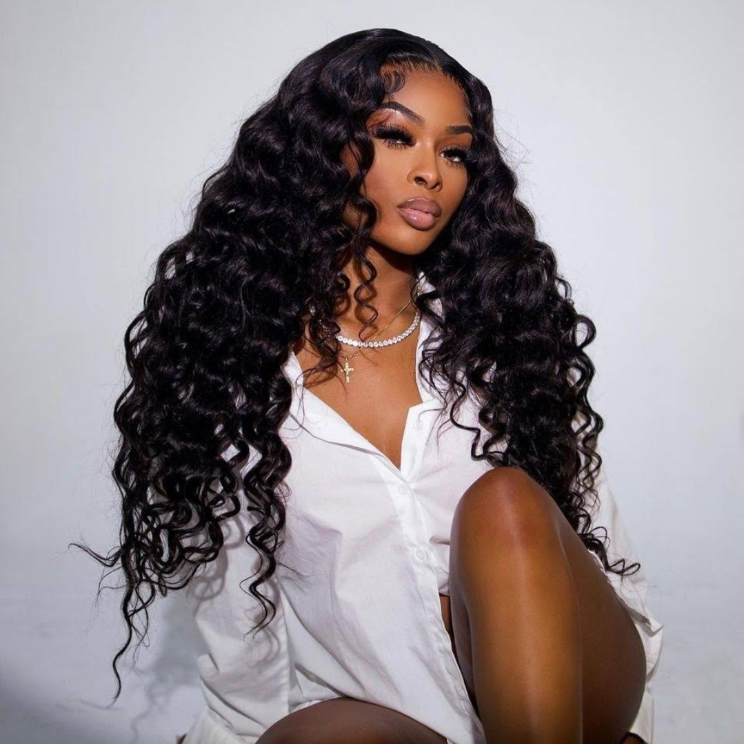 OhMyPretty Wear Go Glueless 9x6 Lace Loose Deep Wave Wig M Cap Pre Cut Lace with Natural Hairline Mini Knots