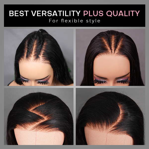 OhMyPretty Wear Go Kinky Straight Glueless 6x4 HD Lace Wig With Pre-plucked Edges