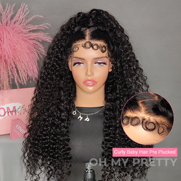 Wear Go Beach Curl Glue less 12x4.5 Lace Wig With 3C Hairline With Pre-plucked Edges