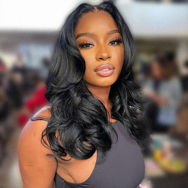 Face-Framing With Bangs | OhMyPretty Upgraded Layered Cut Body Wave M Cap Wear Go Glueless 9x6 Lace Wig With Natural Hairline Mini Knots