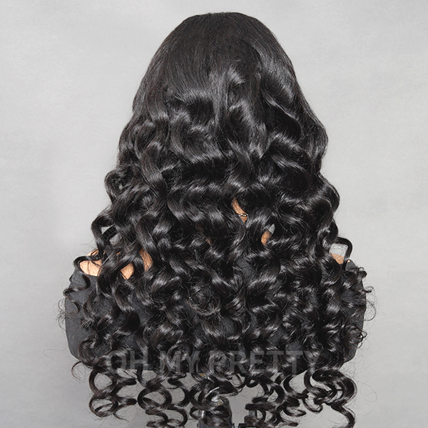 OhMyPretty Glueless Wand Curl Wear Go 6x4 HD Lace Wig With Pre-Plucked Natual Hairline Pre-Cut HD Lace Tiny Knots
