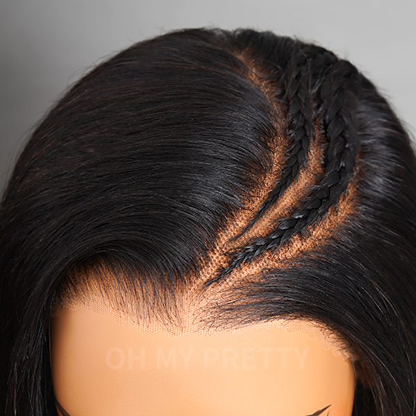 OhMyPretty Wear Go Glueless 9x6 Lace Straight Wig M Cap Super Natural Hairline Silky Human Hair  Mini Knots Pre plucked &Pre Bleached & Pre Cut