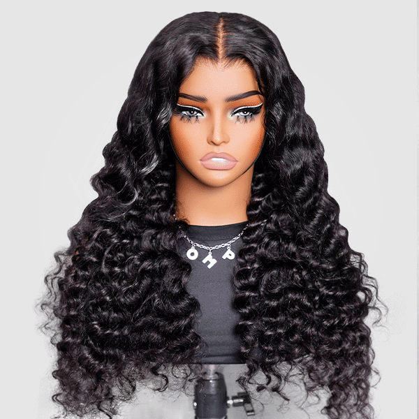 OhMyPretty Wear Go Glueless 9x6 Lace Loose Deep Wave Wig M Cap Pre Cut Lace with Natural Hairline Mini Knots