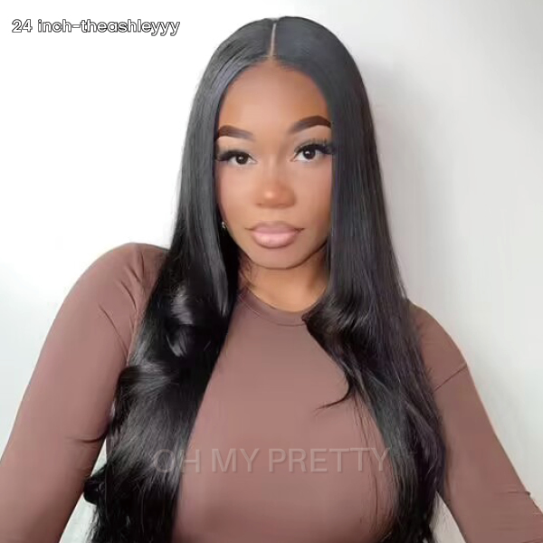 OhMyPretty Bleach Knots Glueless Straight Wear Go 6x4 HD Lace Wig With Pre-plucked Edges