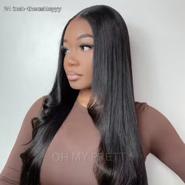 OhMyPretty Bleach Knots Glueless Straight Wear Go 6x4 HD Lace Wig With Pre-plucked Edges