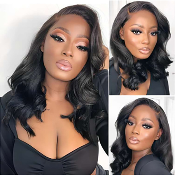 OhMyPretty Body Wave M-Cap 9x6 Wear Go Glueless Wig Short Bob Wig Mini Knots