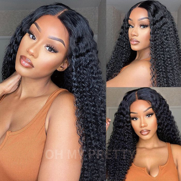 OhMyPretty Wear Go Glueless Water Wave 9x6 Lace Wig M Cap Pre-Bleached Mini Knots Pre-Plucked