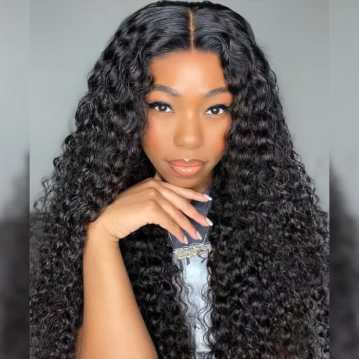 OhMyPretty Wear Go Glueless Water Wave 9x6 HD Lace Wig Pre-Bleached Tiny Knots Pre-Plucked
