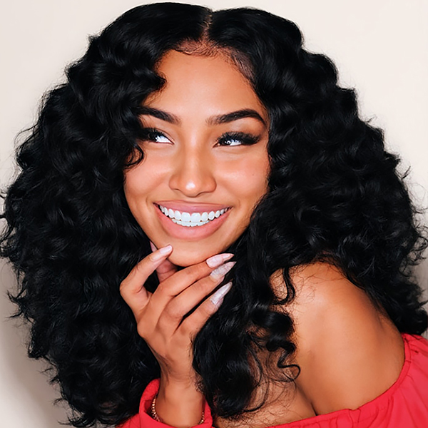 OhMyPretty Glueless Wand Curl Wear Go 6x4 HD Lace Wig With Pre-Plucked Natual Hairline Pre-Cut HD Lace Tiny Knots
