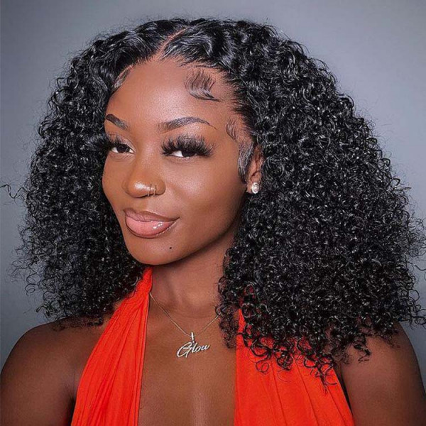 OhMyPretty Kinky Curly M-Cap 9x6 Wear Go Glueless Wig Short Bob Wig Mini Knots
