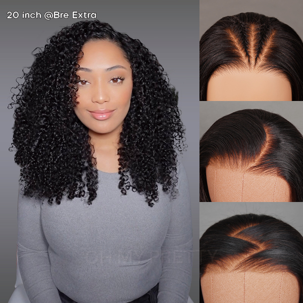 OhMyPretty Bleach Knots Glueless Kinky Curly Wear Go 6x4 HD Lace Wig With Pre-plucked Edges